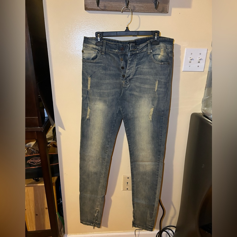 Boohoo Man Skinny Stacked Jeans